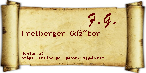 Freiberger Gábor névjegykártya